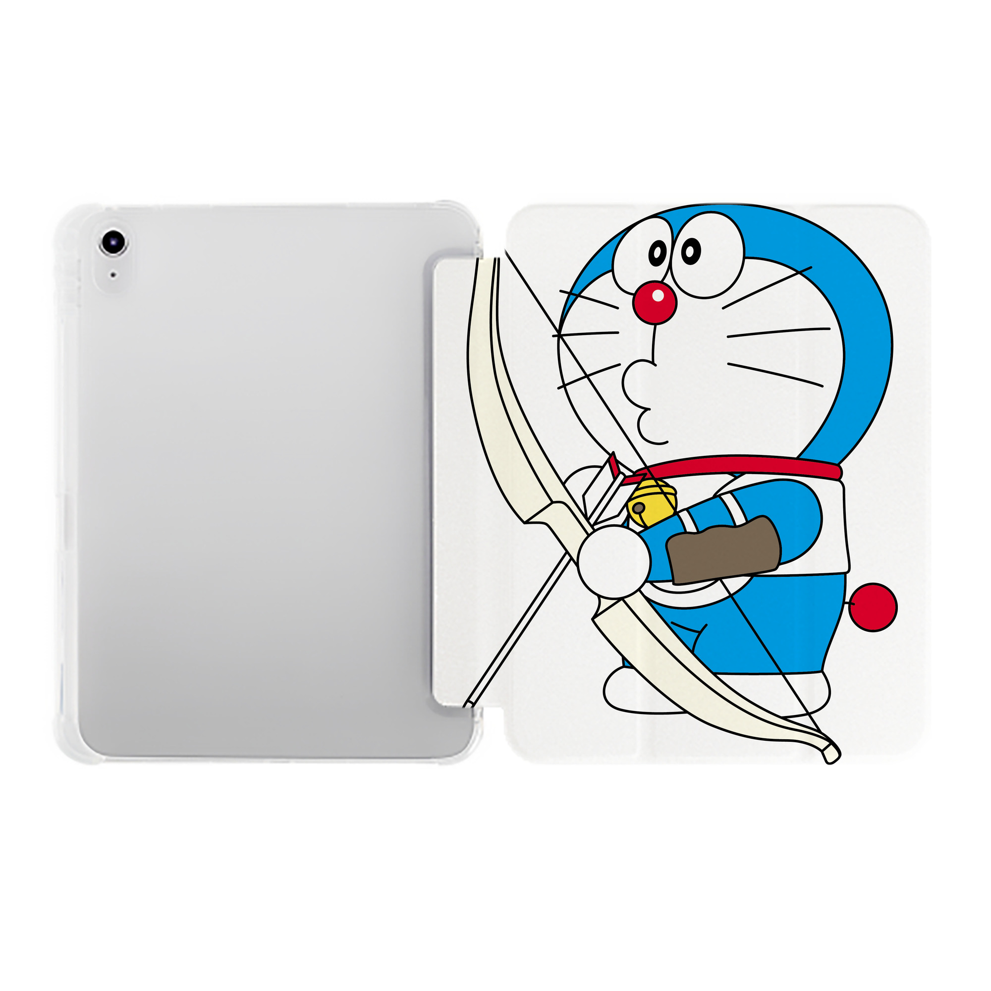 （画像用） ドラえもん Doraemon IPad ケース ペン収納付き 三つ折りスタンド PUレザー×シリコン 対応機種9.5/10.5/10.9インチ